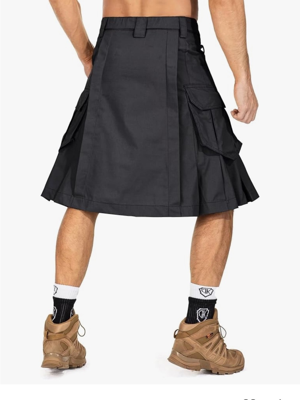KILT Utility Men's Traditional Scottish Highland Size 34 Black Cargo Tactical